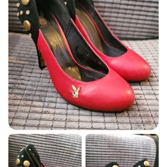Vintage Playboy Red Stiletto High Heels 5 uk 38 eu - Picture 4 of 10